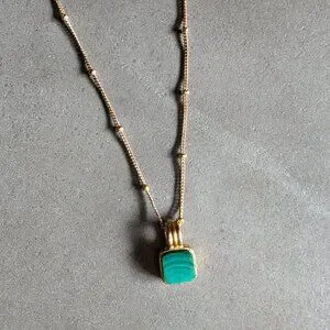 Missoma | Jewelry | Lucy Williams Square Malachite Necklace